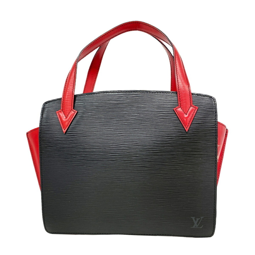 Louis Vuitton Epi Bicolor Varenne Handbag M52387 Noir Castilian Red Women's